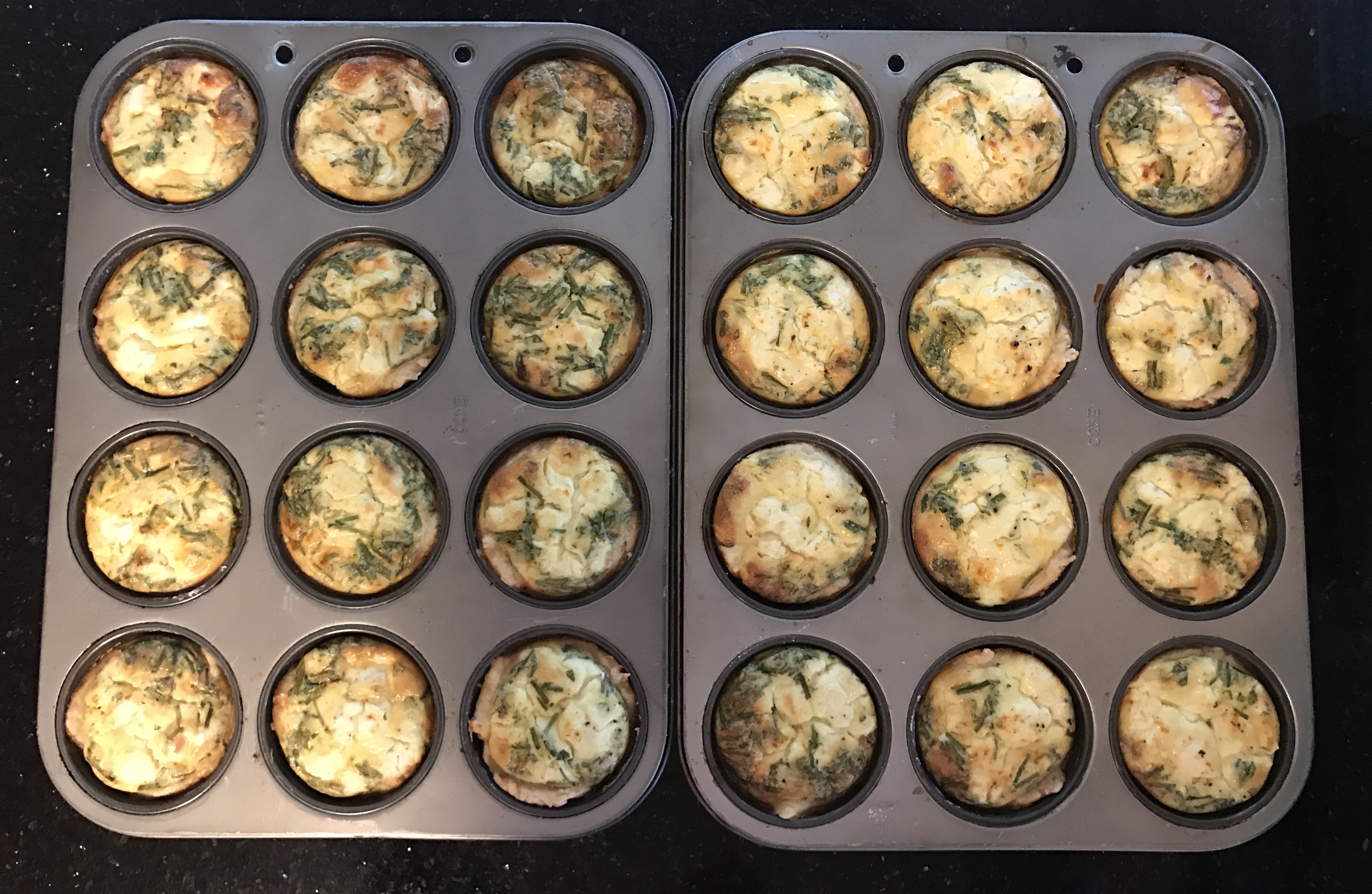 Personal Goat Cheese & Herbs Quiches